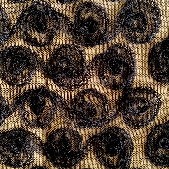 Cap Sleeve Midi-length Mesh Spiralled Lace Cocktail Dress - Picture 5 of 5